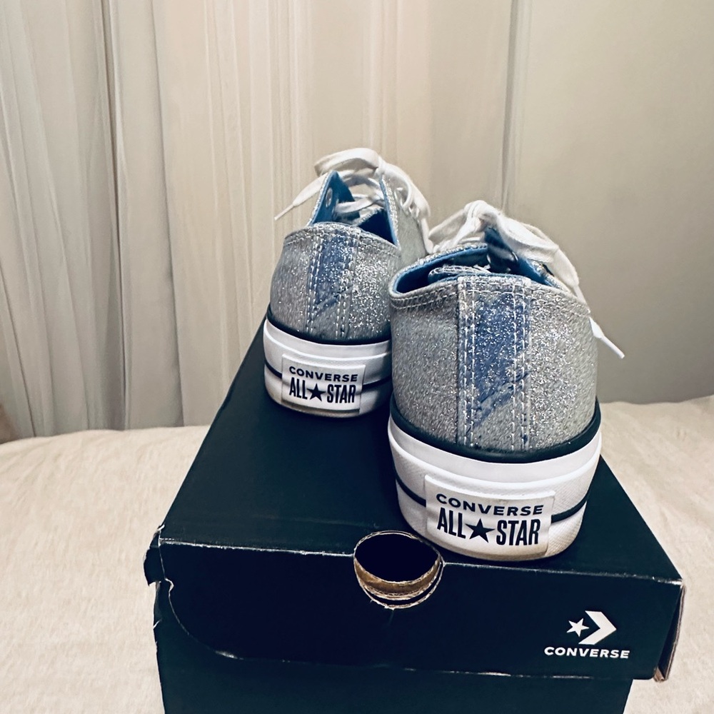 Converse Women's Sparkling Blue Sneakers - Picture 3 of 8